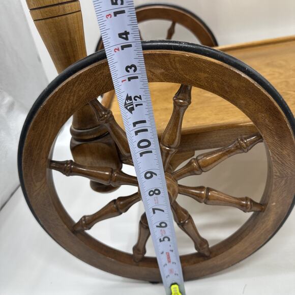 Antique Oak Tea Cart Cushman - Picture 15 of 16